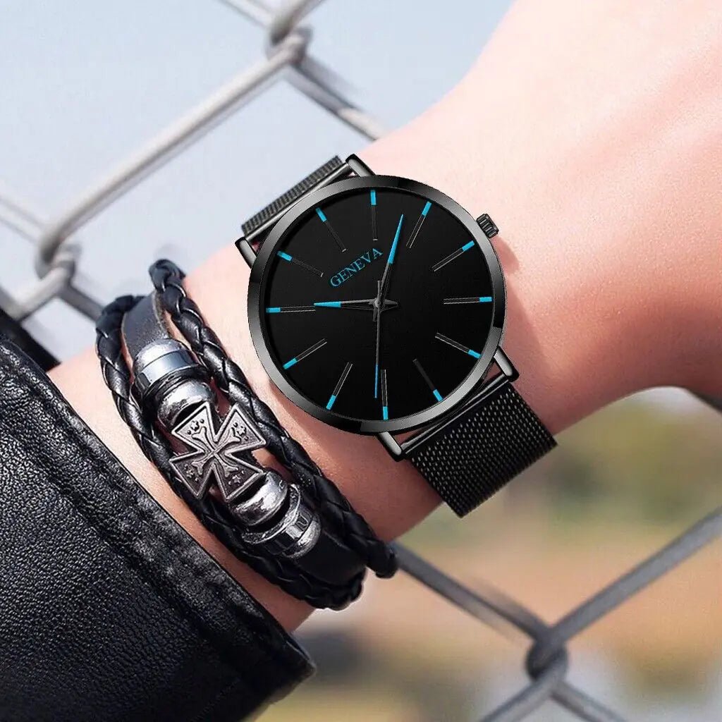 Waterproof Men's Watch Stainless Steel Quartz Luminous Classic Watches Business - GreenroseAffiliates