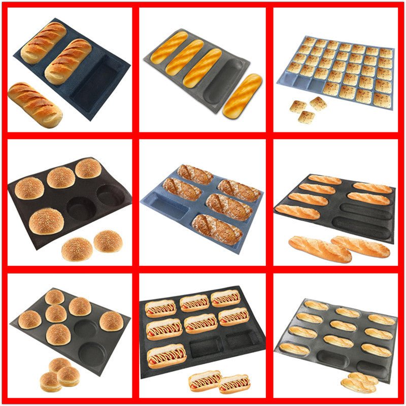 8-Cavity Round Burger Bread Silicone Mold, 44x32x4CM - GreenroseAffiliates