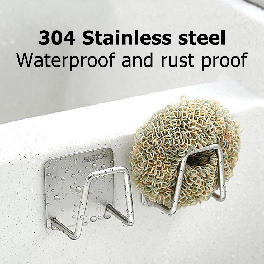 Self - Adhesive Sponge Rack for Kitchen Sink - 304 Steel - GreenroseAffiliates