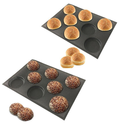 8-Cavity Round Burger Bread Silicone Mold, 44x32x4CM - GreenroseAffiliates