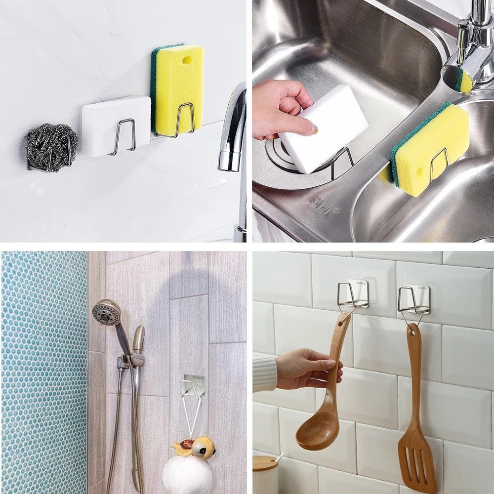 Self - Adhesive Sponge Rack for Kitchen Sink - 304 Steel - GreenroseAffiliates