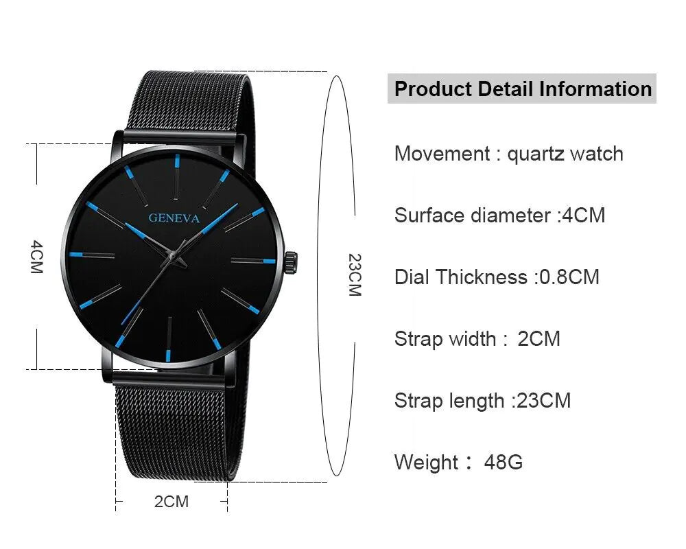 Waterproof Men's Watch Stainless Steel Quartz Luminous Classic Watches Business - GreenroseAffiliates