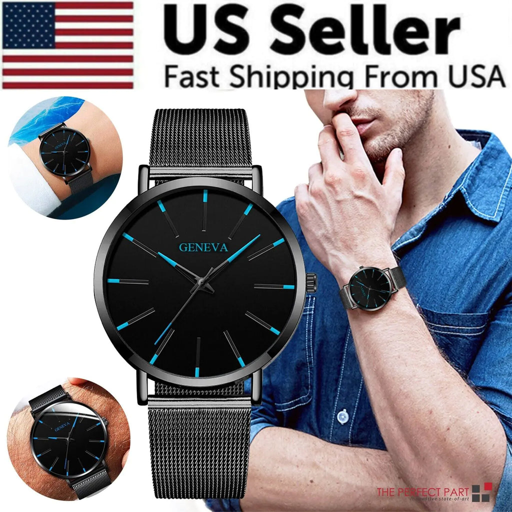 Waterproof Men's Watch Stainless Steel Quartz Luminous Classic Watches Business - GreenroseAffiliates