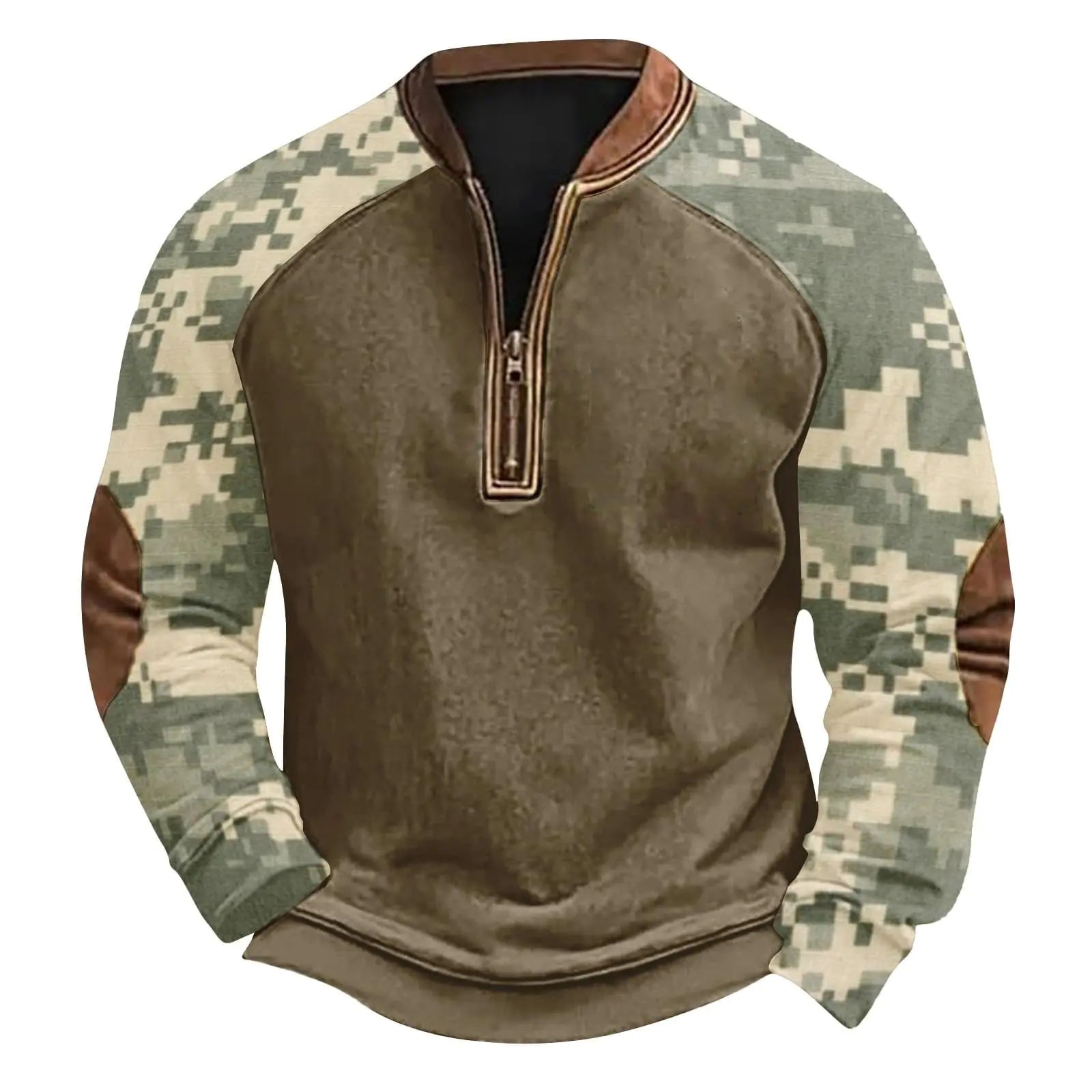 Lolvmvchi Camo Sweatshirt for Men 2024 Quarter Zip Long Sleeve Henley Neck Pullover Shirts Plus Size Hunting Winter Hoodies