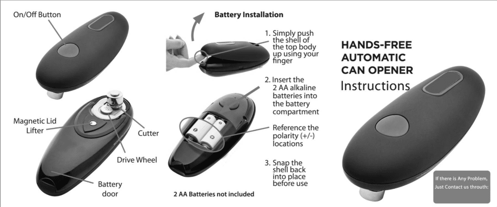 Electric Can Opener for Kitchen Use - Automatic Tool - GreenroseAffiliates