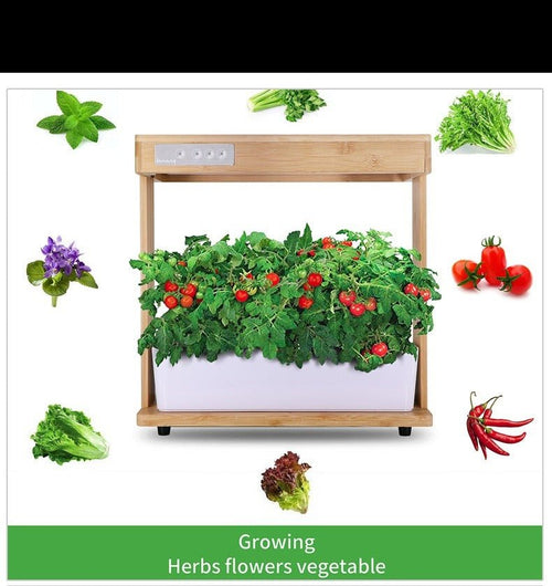 Bamboo Smart Indoor Planter with LED Grow Lights - GreenroseAffiliates